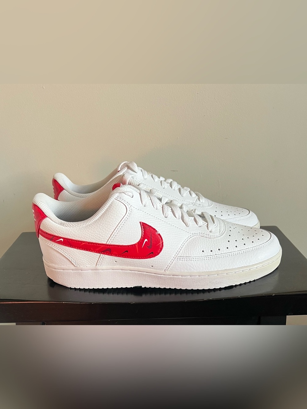 Nike Court Vision Men’s 12 Retro Low White Red Camo Swooshfetti DM7588-100 New
